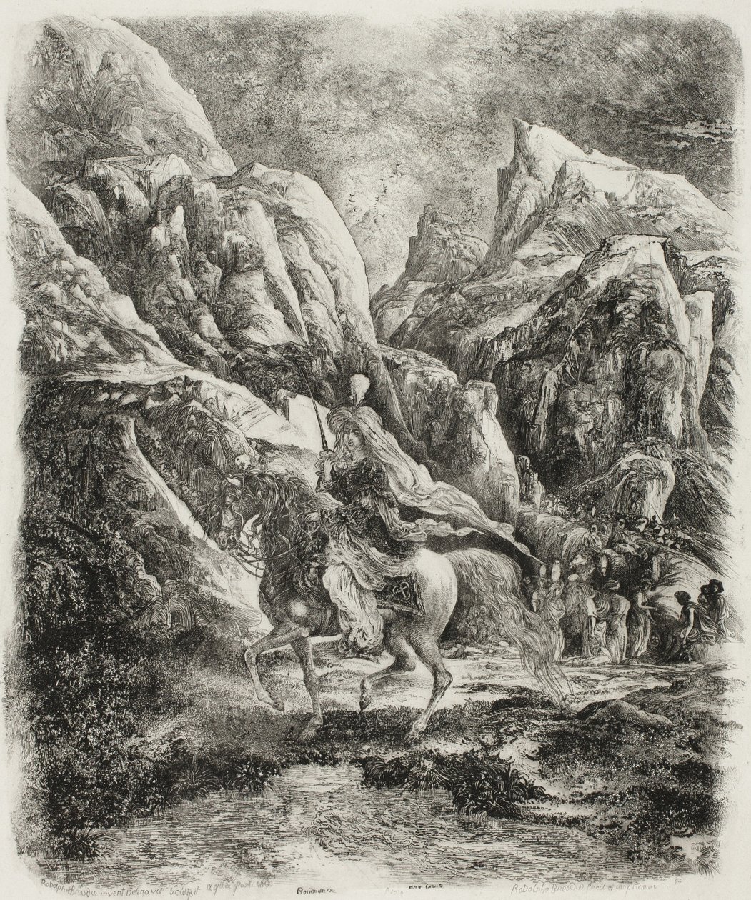 Rider in the Mountains by Rodolphe Bresdin