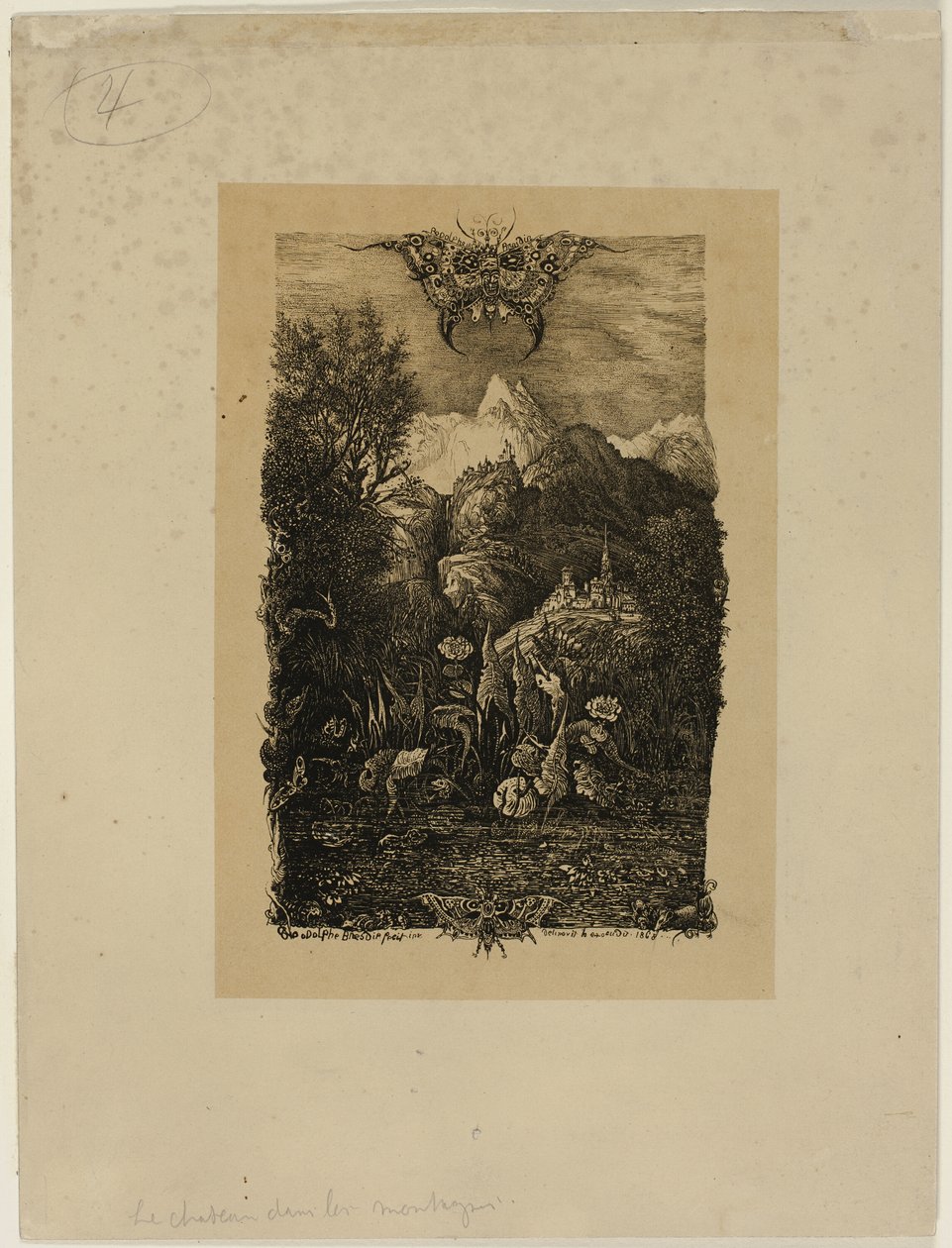The Butterfly and the Pond by Rodolphe Bresdin