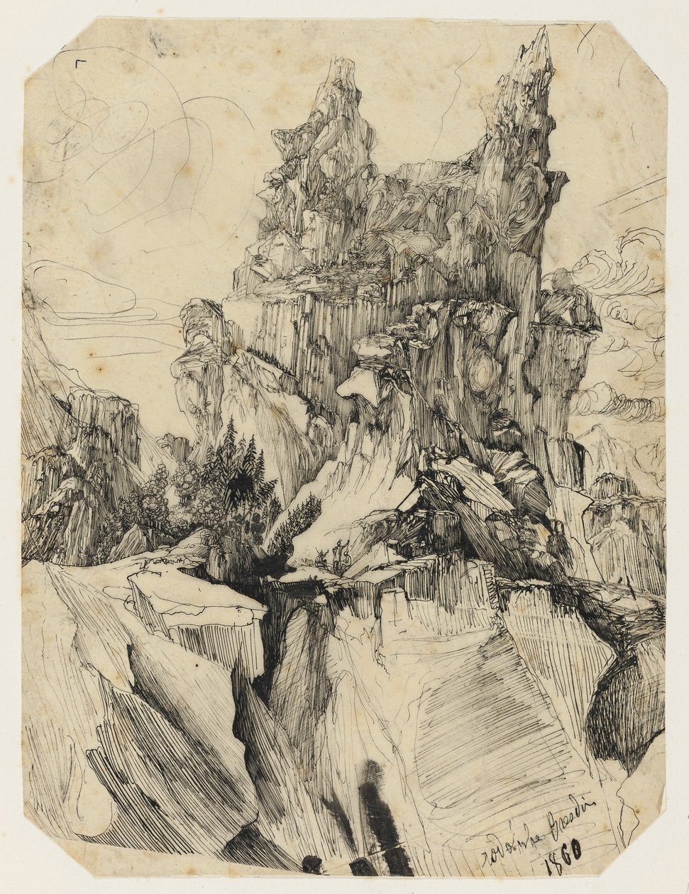 The Crevasse, 1860 by Rodolphe Bresdin