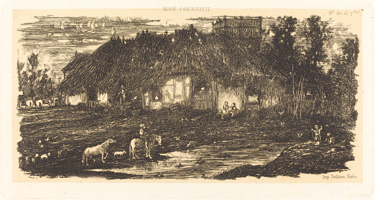 The Farmyard by Rodolphe Bresdin