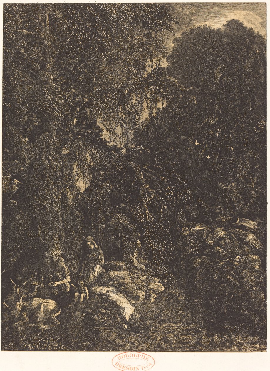 The Holy Family with the Does by Rodolphe Bresdin