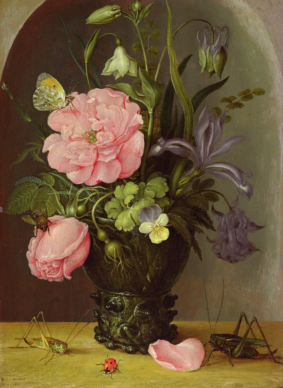 A Vase of Flowers by Roelandt Jacobsz. Savery