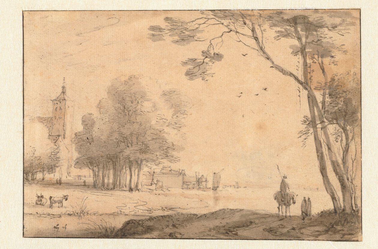 View of a Town Near a River by Roelant Roghman