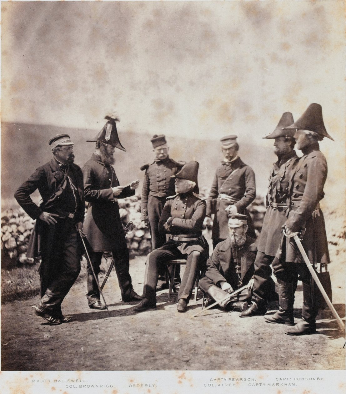 Lieutenant-General Sir George Brown and Staff, from an Album of 52 Photographs Associated with the Crimean War by Roger Fenton