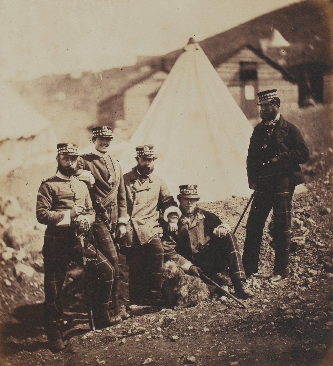 Officers of the 71st (Highland) Regiment of Foot (Light Infantry) from an album of 52 photographs associated with the Crimean War by Roger Fenton