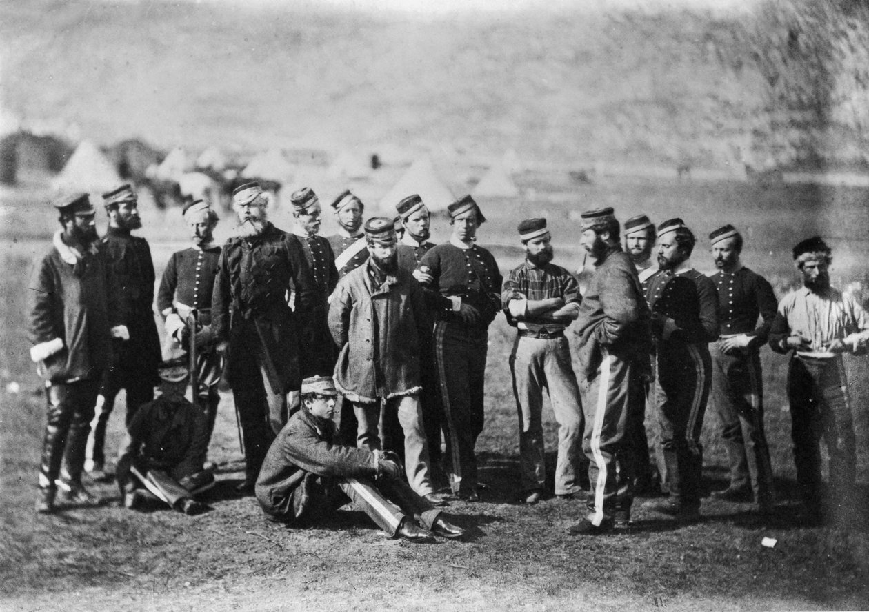 Survivors of the 13th Regiment of Light Dragoons after the Battle of Balaklava, 1854, 1855 by Roger Fenton