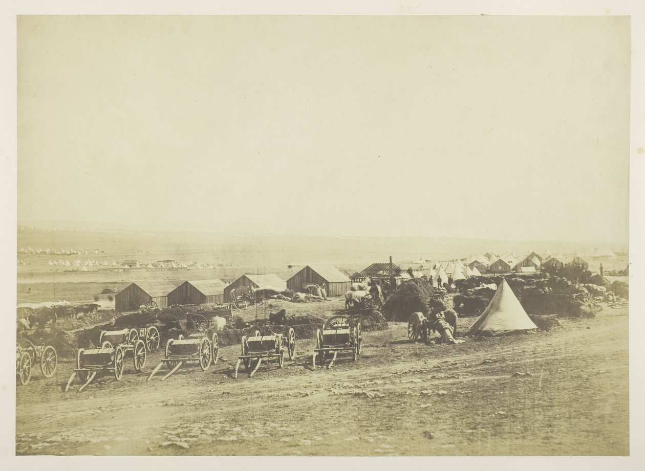 Artillery Wagons, Balaklava in the Distance by Roger Fenton