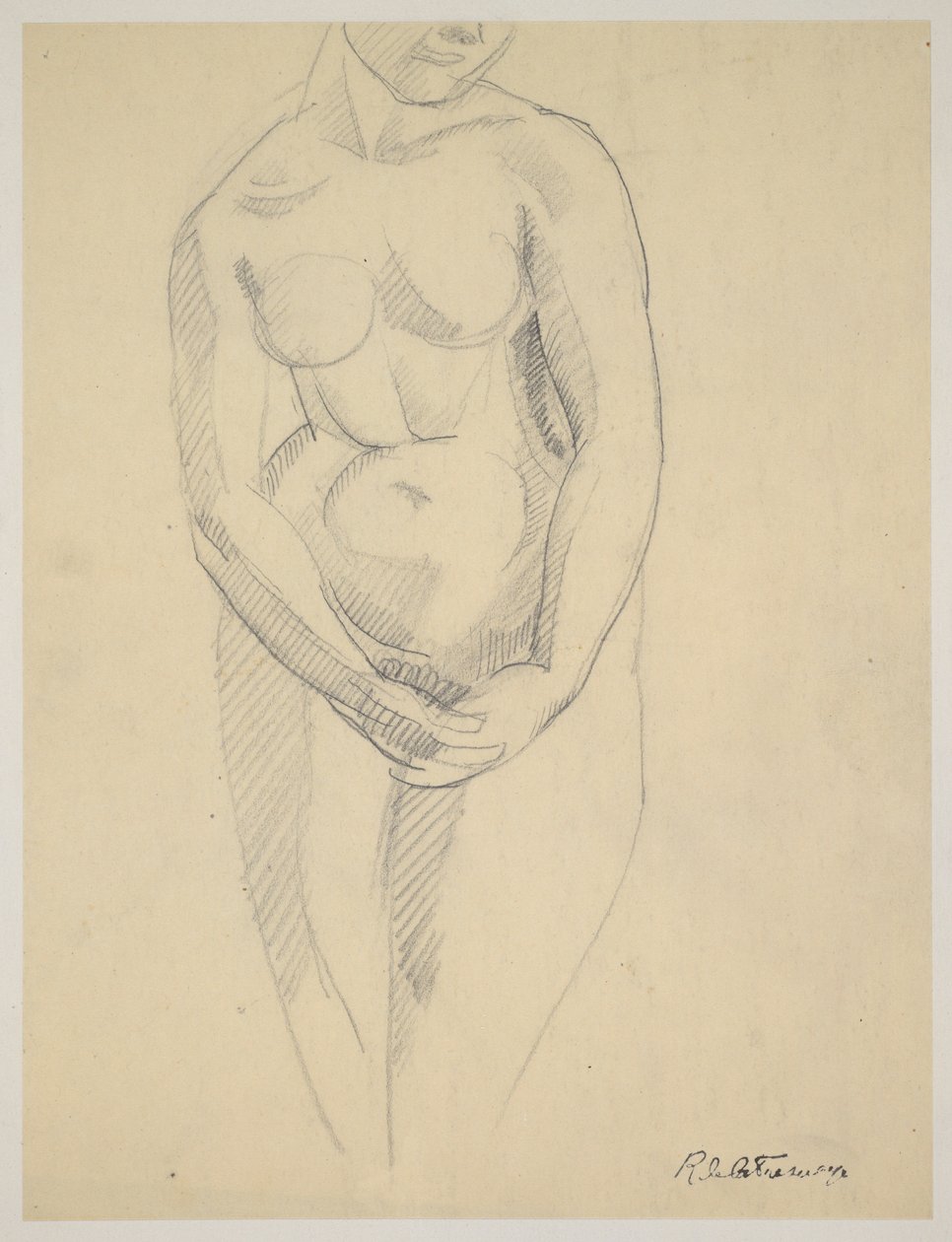 Nude with Hands Crossed by Roger de La Fresnaye