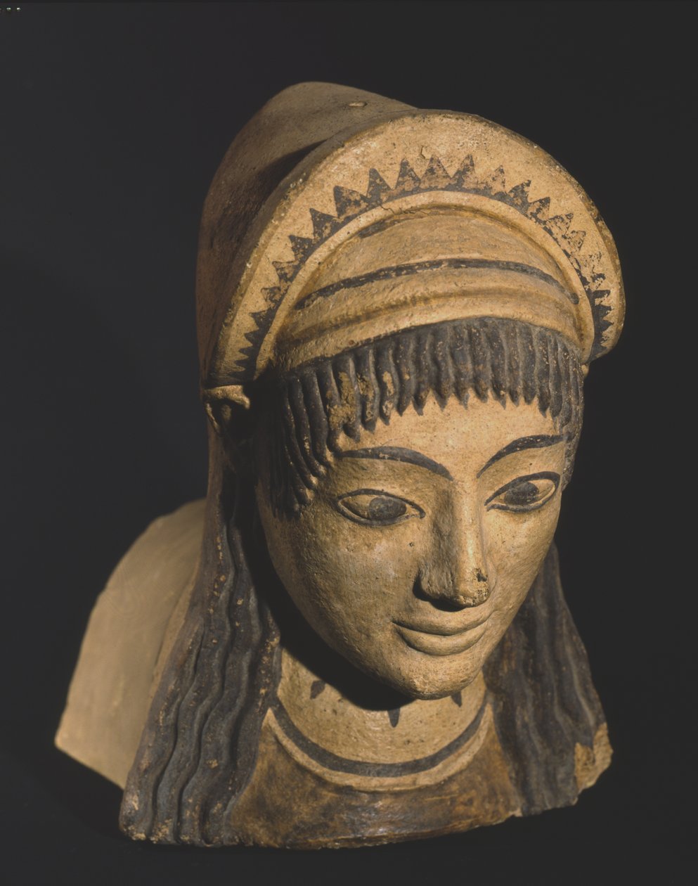 Antefix with the head of a woman by Roman