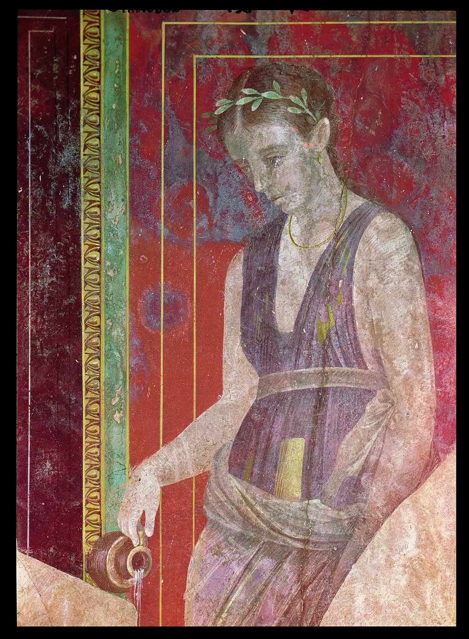 Attendant Pouring Liquid from a Jug (detail) by Roman