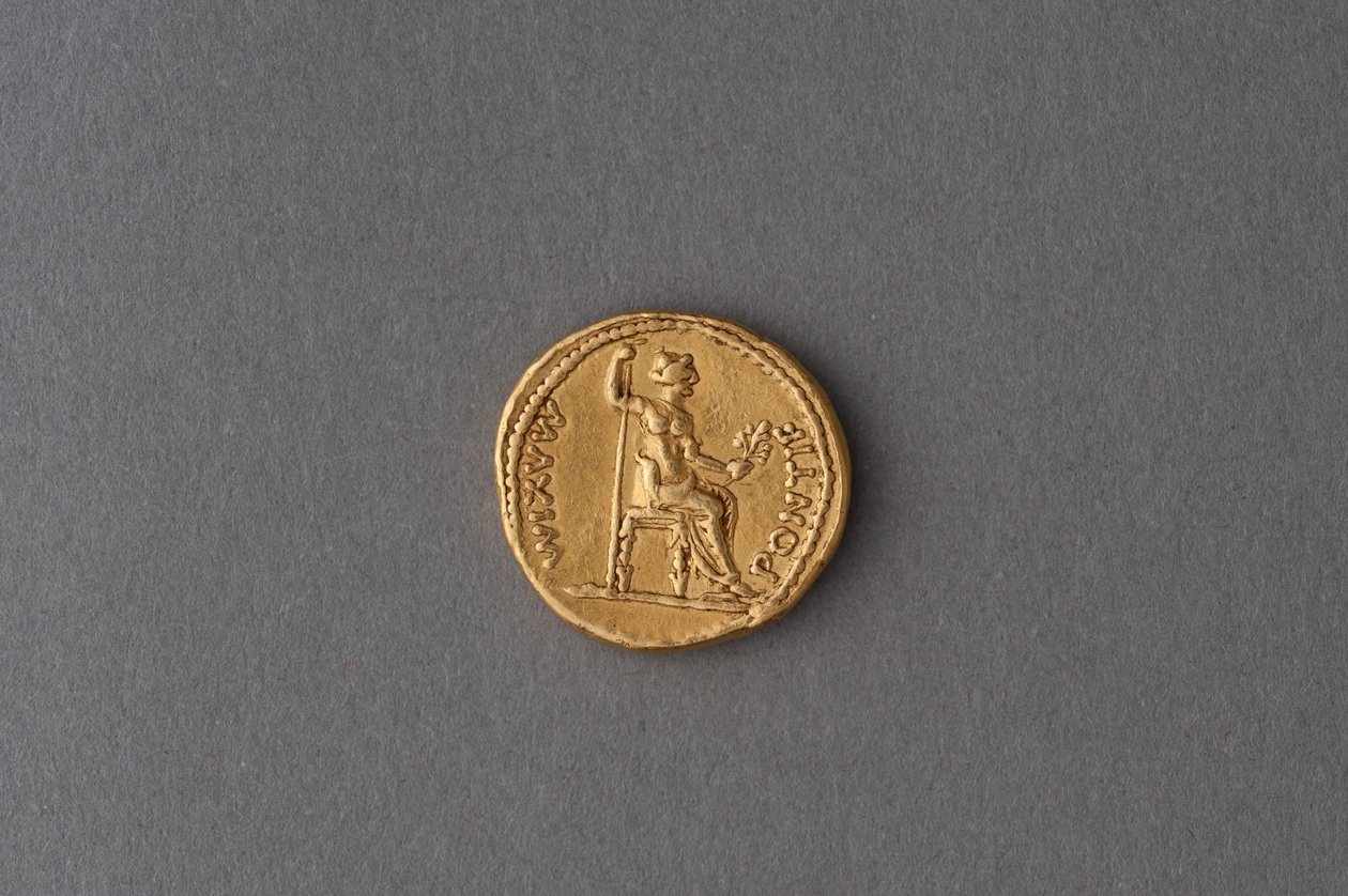 Aureus of Tiberius (gold) by Roman