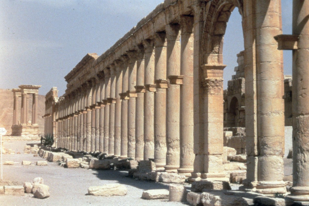 Colonnaded Street, the Main Axis of the City, Built in the 2nd Century by Roman