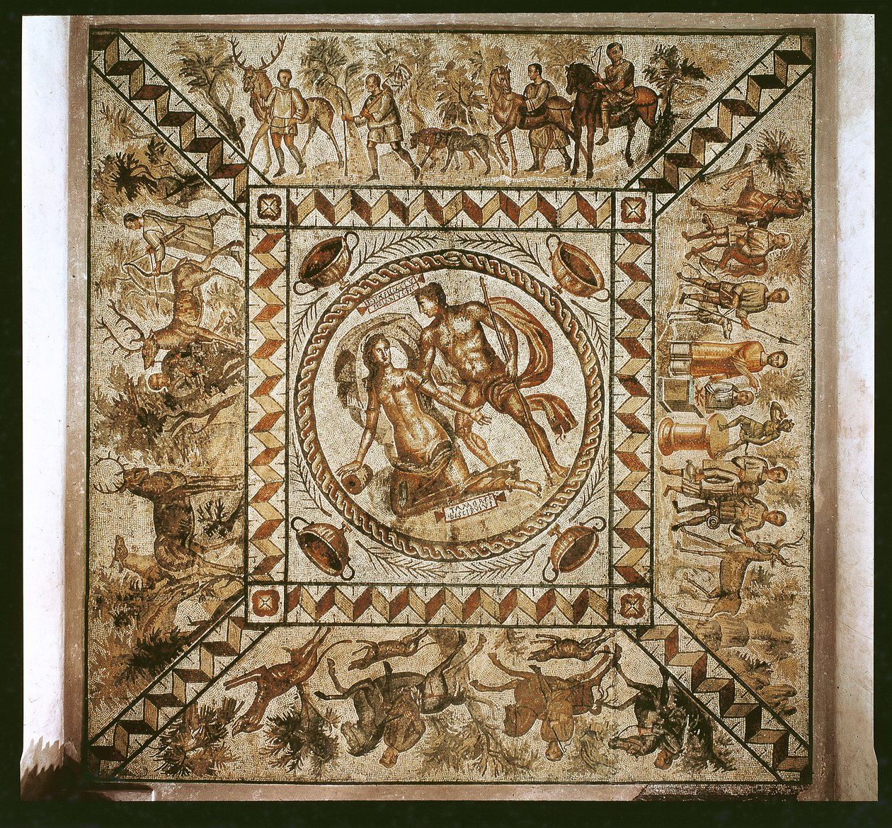 Daphne Pursued by Apollo Surrounded by Hunting Scenes by Roman