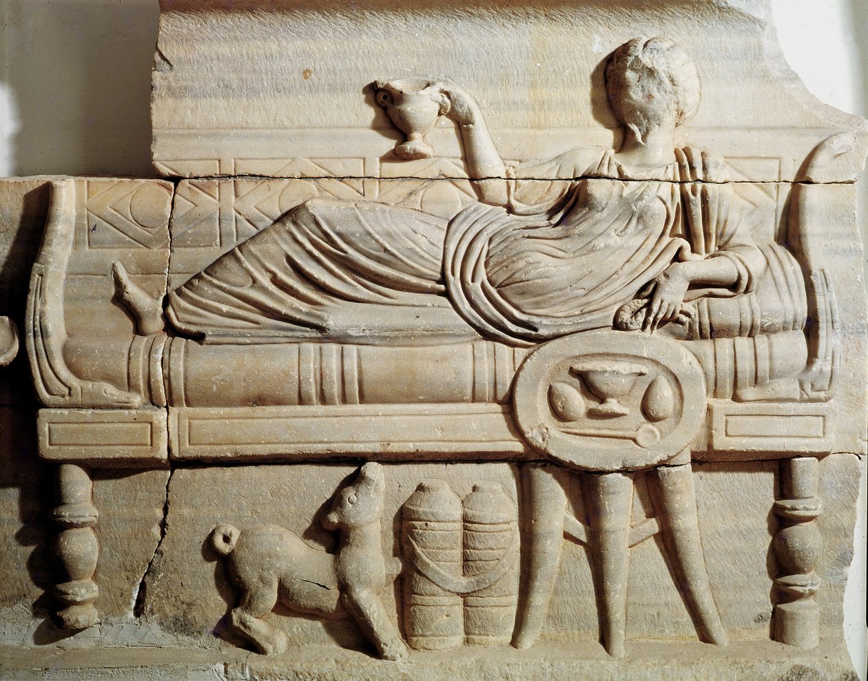 Detail (from a Sarcophagus Depicting a Woman Reclining on a Bench) by Roman