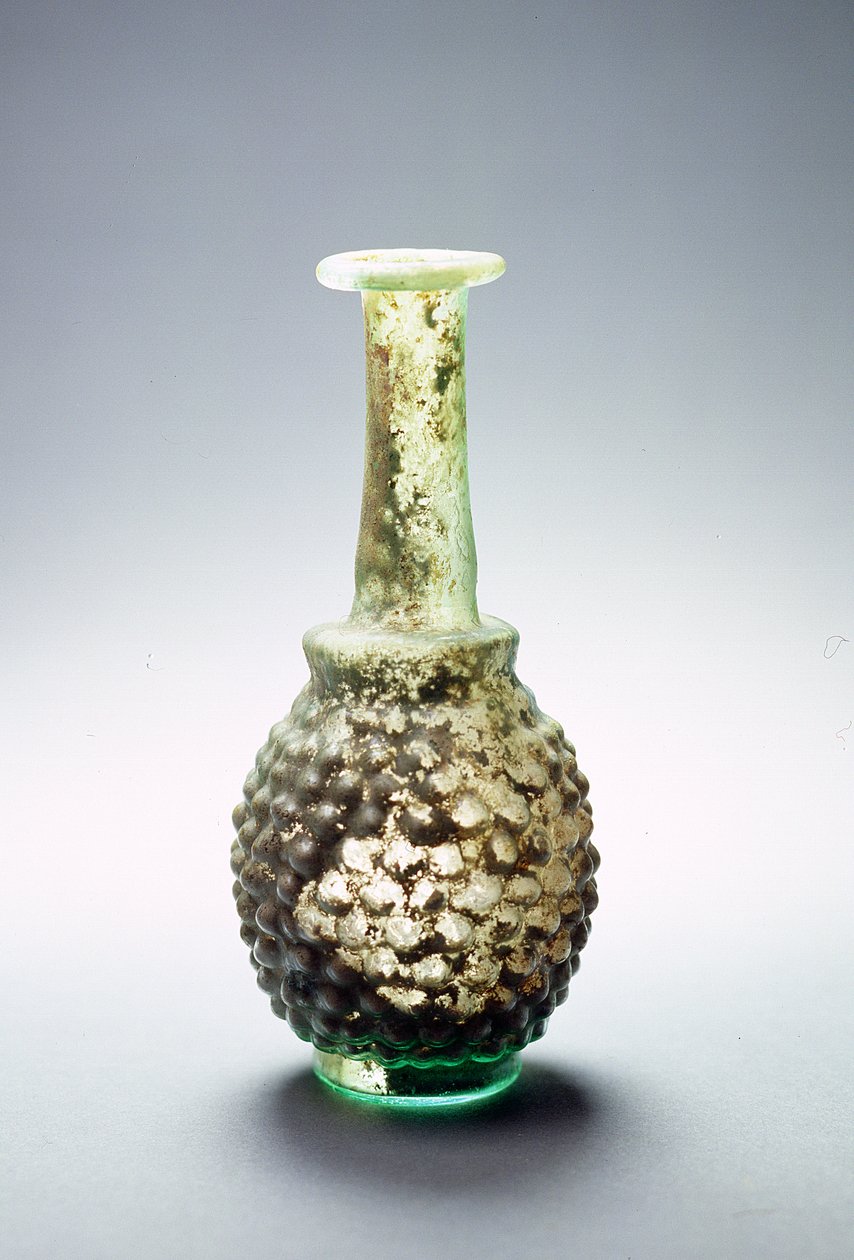 Glass Grape Flask, Roman, Probably Made in Syria or Palestine, 3rd Century AD by Roman