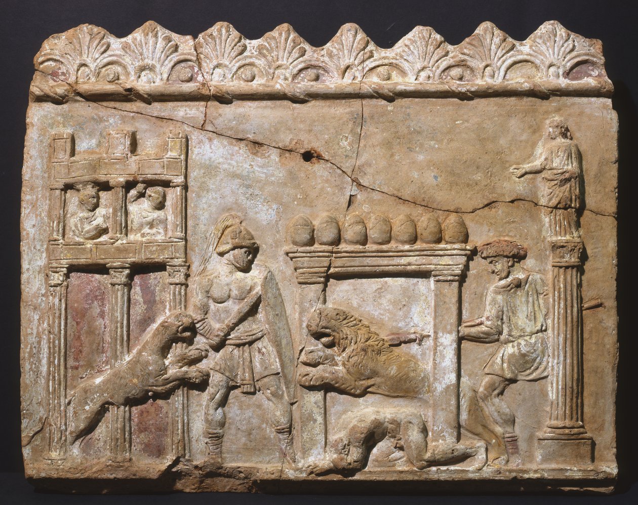 Lions and Gladiators in the Arena by Roman