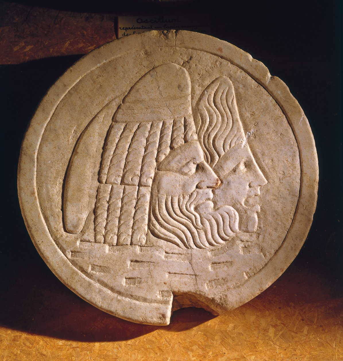 Oscillum Depicting Theatrical Masks by Roman