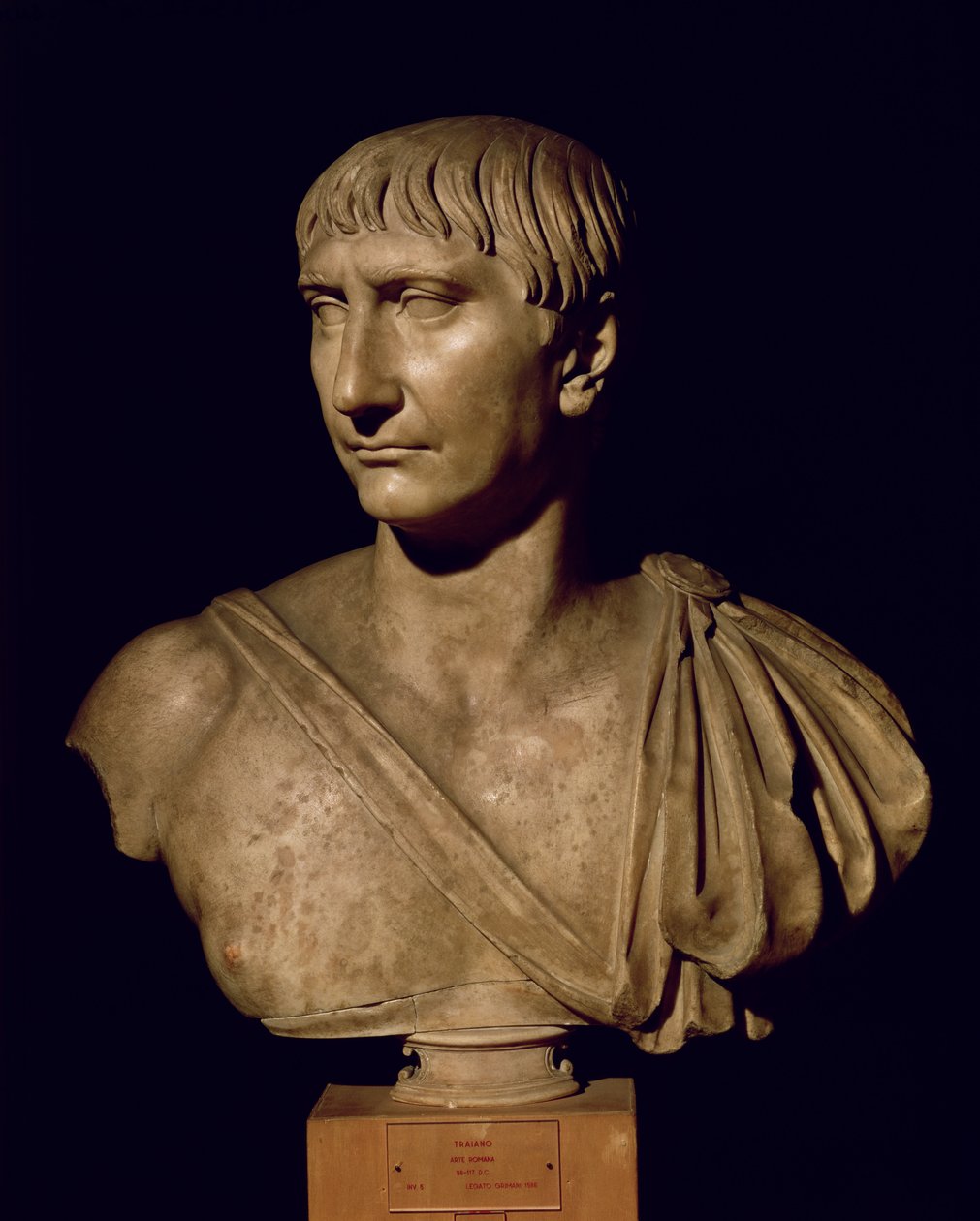 Portrait bust of Emperor Trajan by Roman
