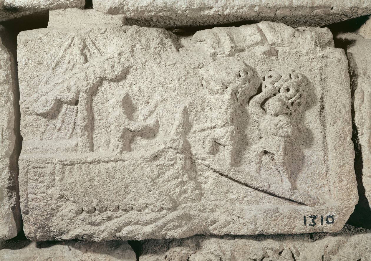 Relief depicting the loading of a merchant ship, from a tomb by Roman