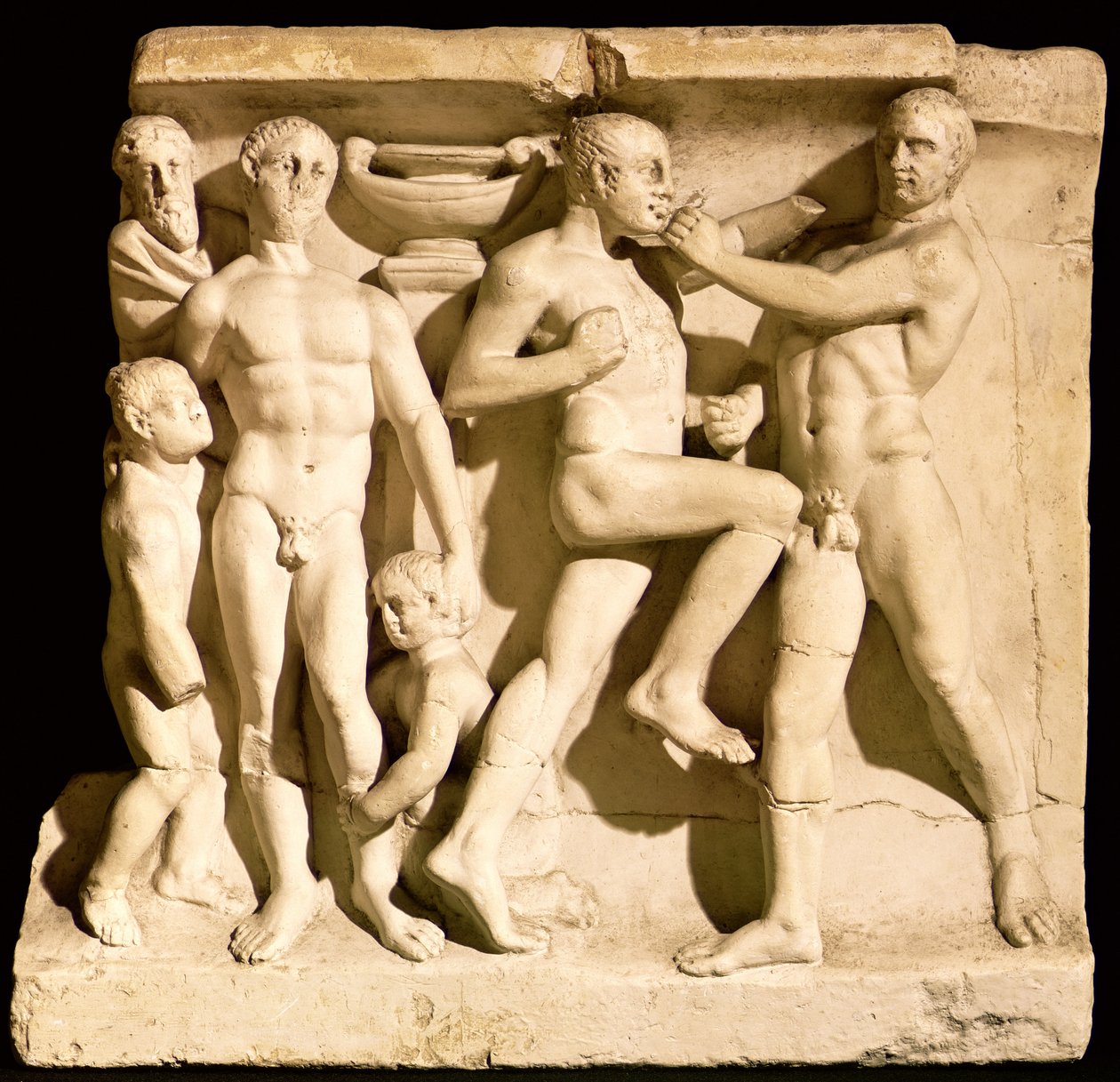 Relief depicting wrestlers by Roman