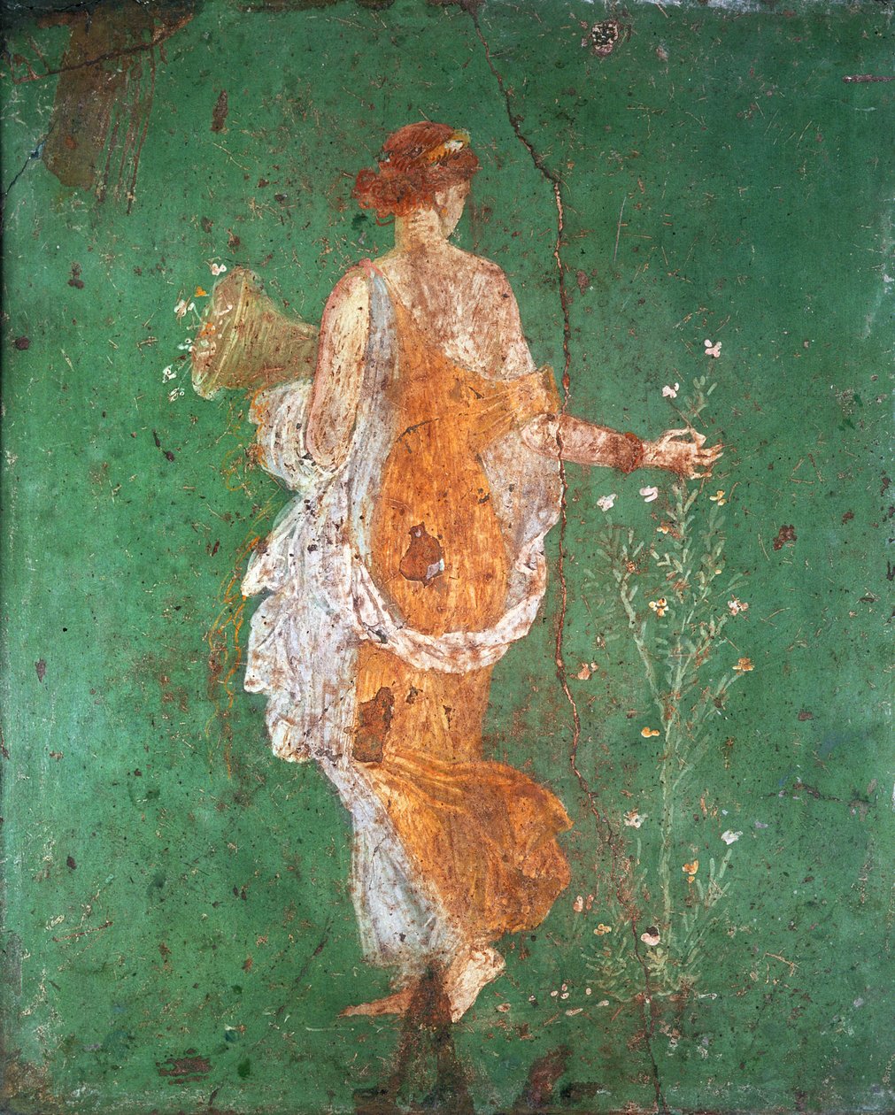 Spring, Maiden Gathering Flowers, from the Villa of Varano in Stabiae, c.15 BC-60 AD by Roman