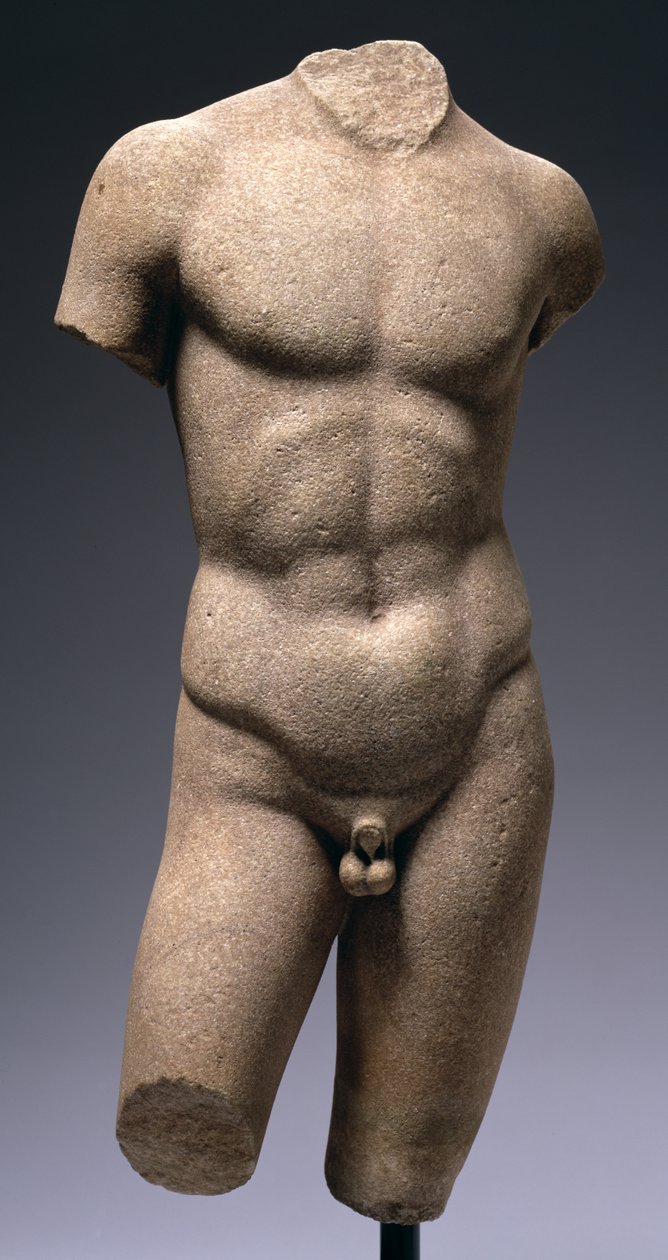 Torso of a Naked Youth (marble) by Roman