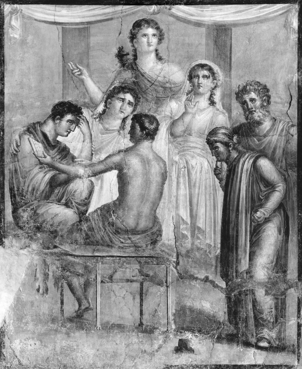 Admetus and Alcestis listening to the oracle, from Pompeii, House of the Tragic Poet by Roman Roman