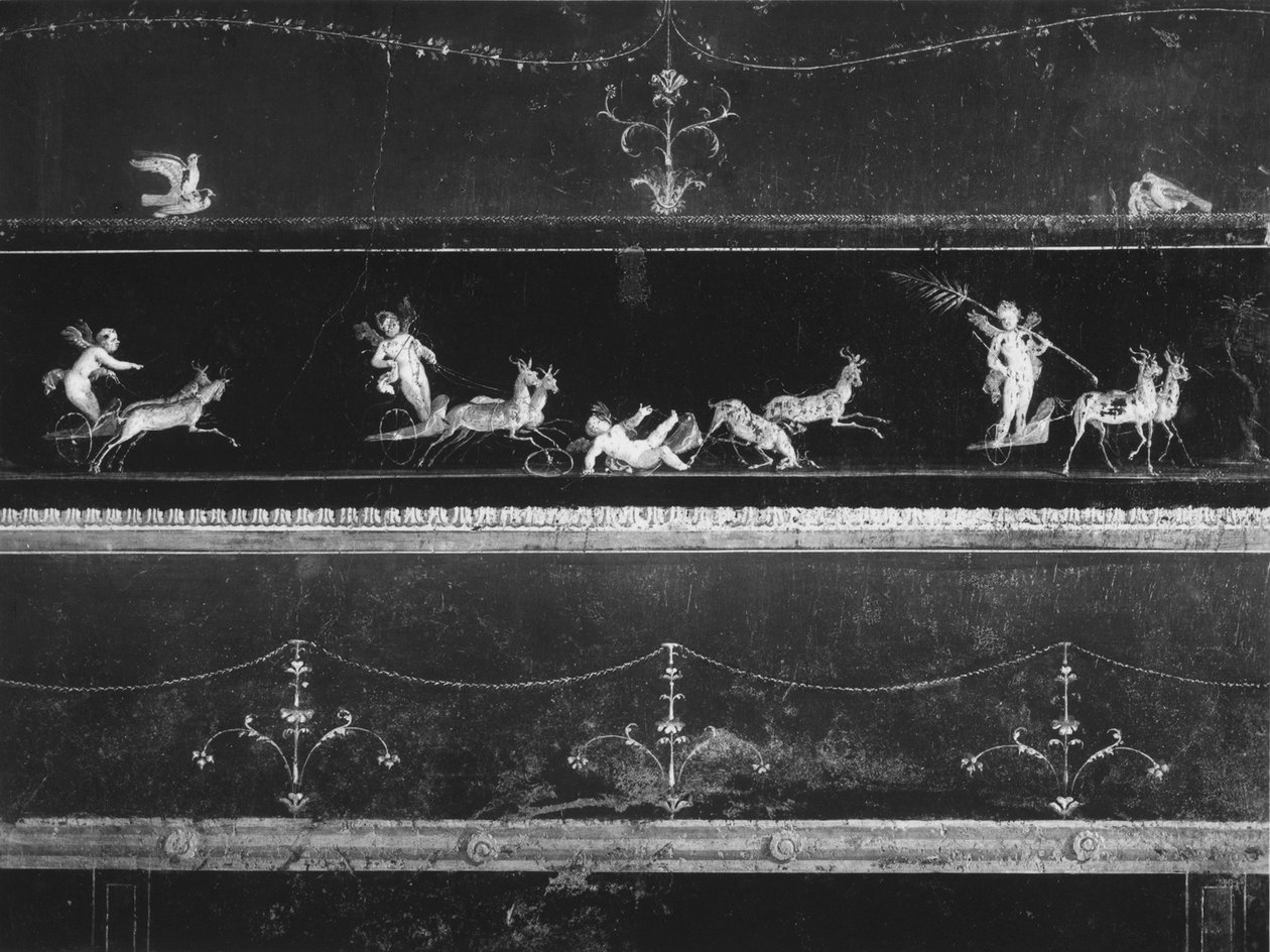 Decorated frieze with putti driving bigae by Roman Roman