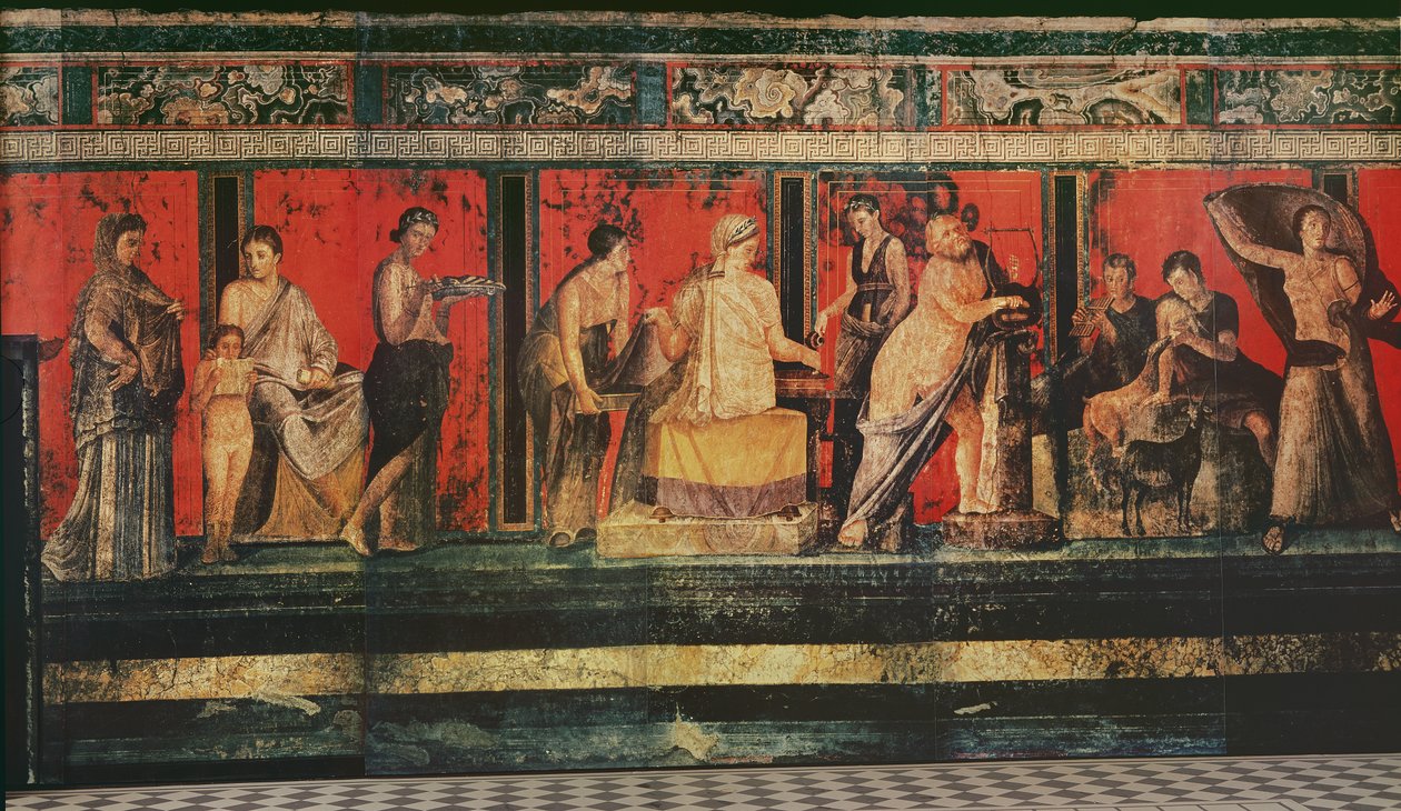 The Hall of Mysteries, Pompeii, 79AD by Roman