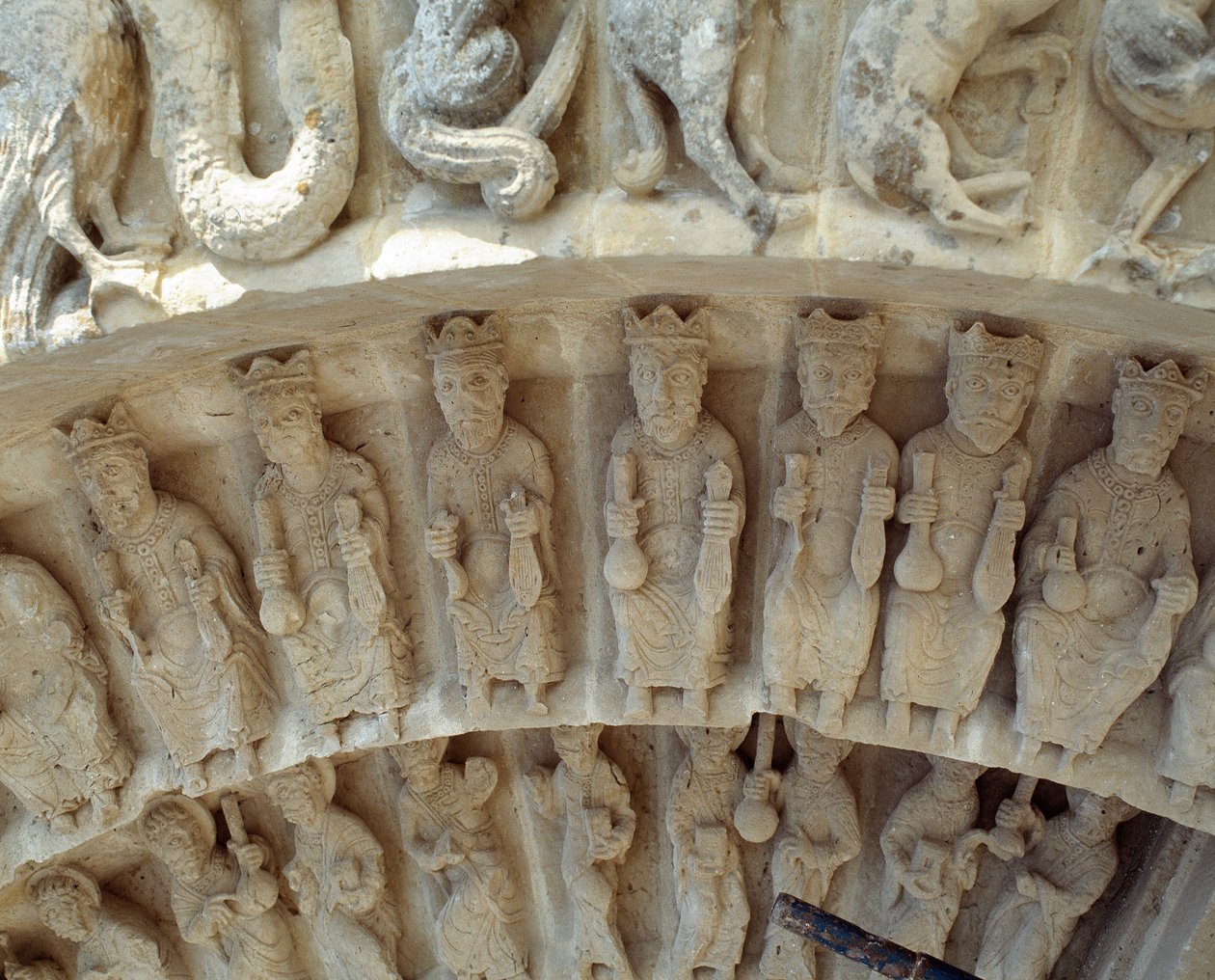 Detail of sculptures of the south portal by Romanesque