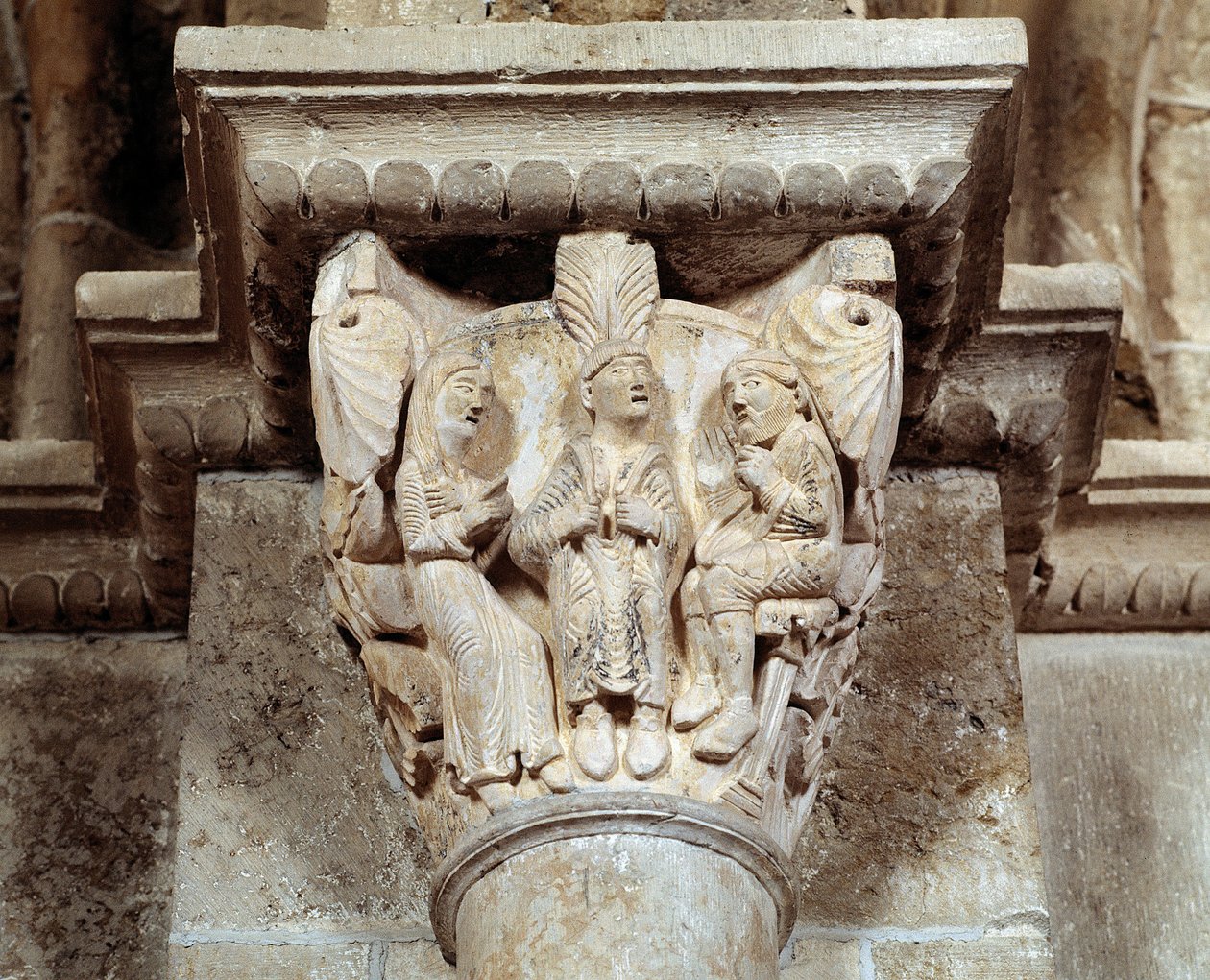 Eugenia of Rome (carved capital) by Romanesque