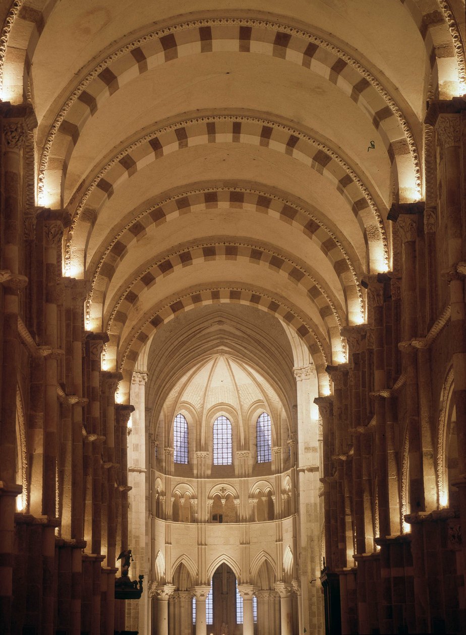 Interior of the Cathedral of Vezelay by Romanesque