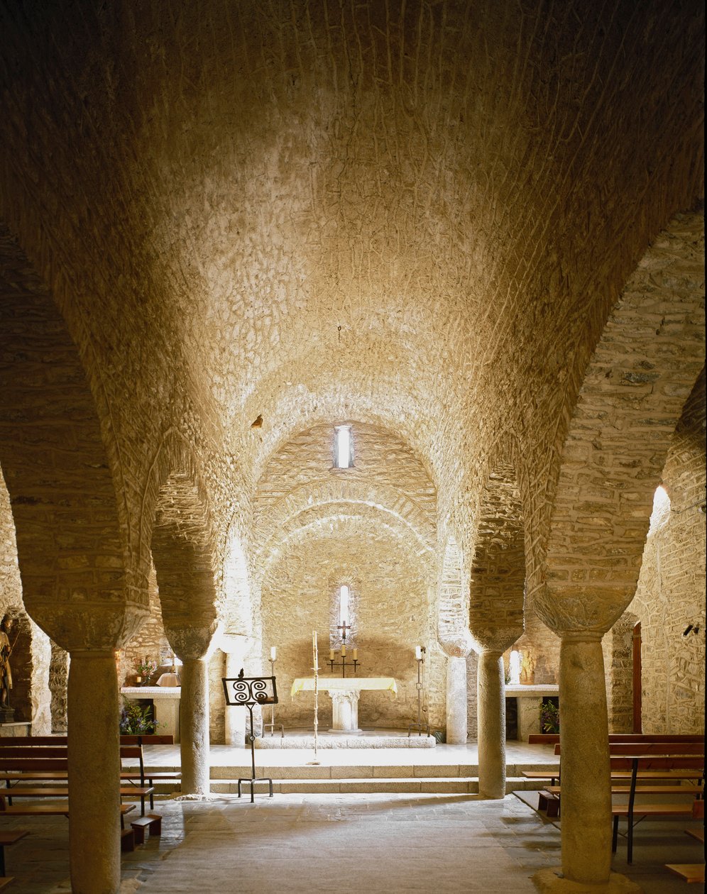 Internal View of the Abbey by Romanesque