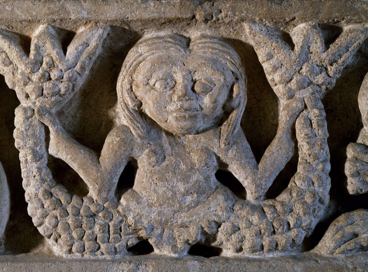 Two-tailed mermaid (detail) by Romanesque