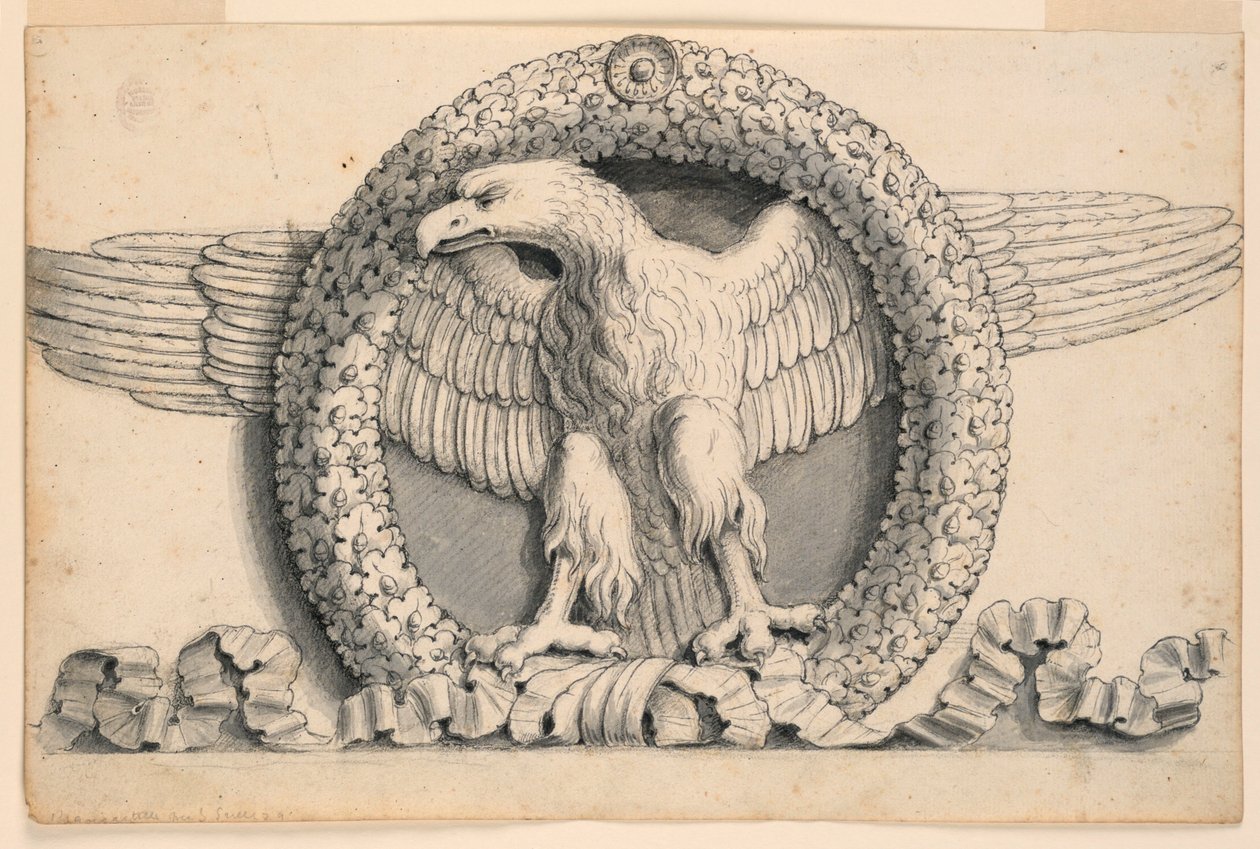 Oak Leaf Wreath with Eagle by Romolo Achille Liverani