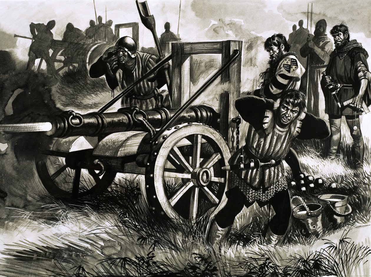 Cannon Being Fired by Ron Embleton