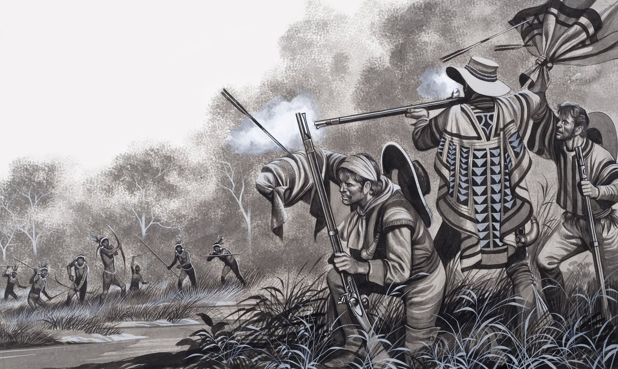 Under Attack from the Chavante Indians by Ron Embleton