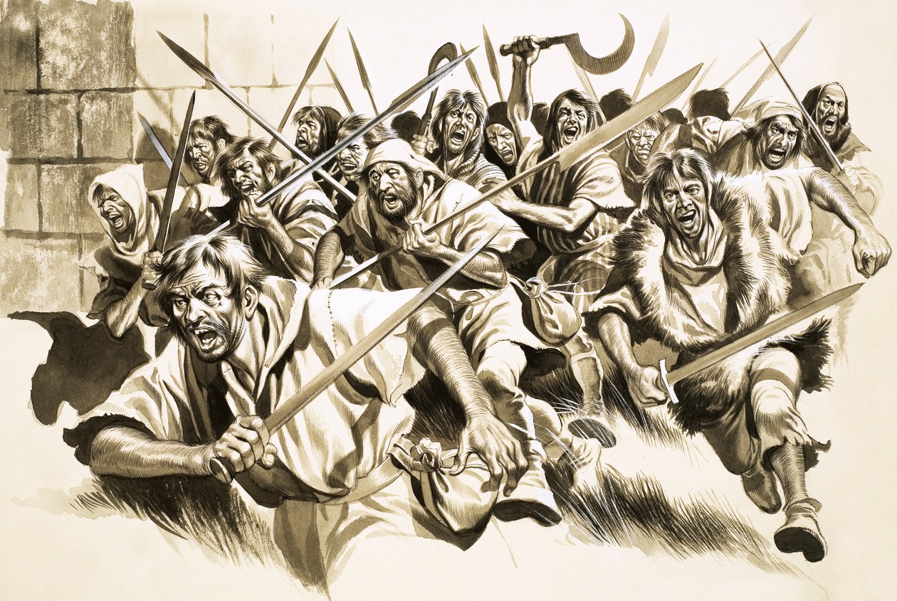 Unidentified Mob on the Attack by Ron Embleton