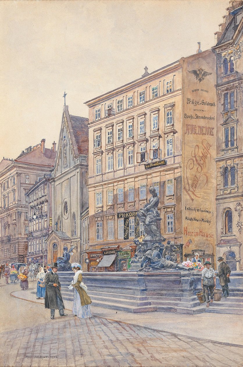 The Neue Markt and the Donner Fountain by Rudolf Bernt