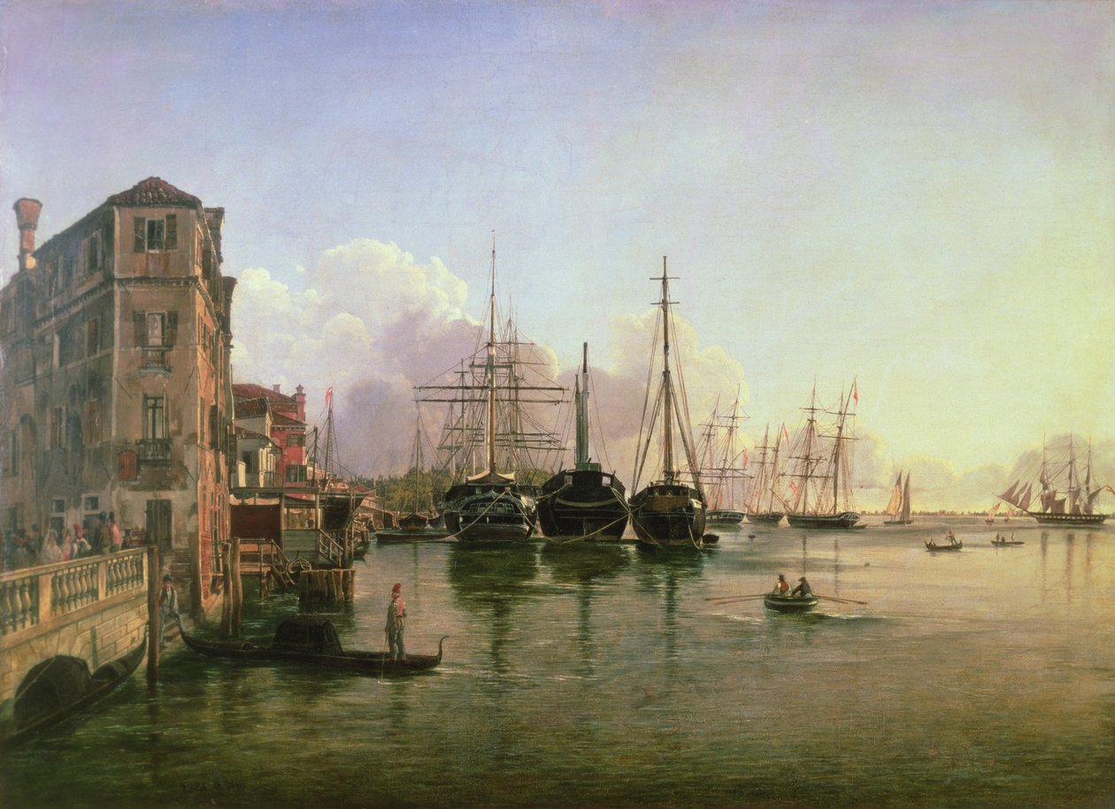 View of The Strada Nuova, Venice by Rudolf von Alt