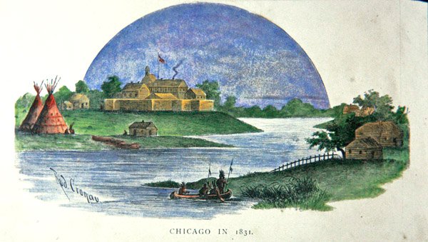 Chicago in 1831 by Rudolf (after) Cronau