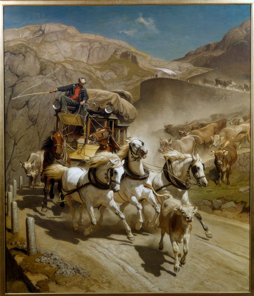 Gotthard Mail Coach by Rudolf Koller