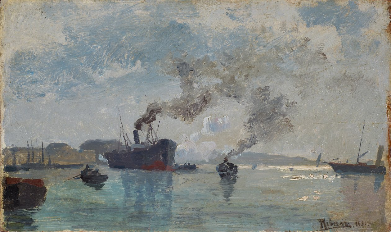 Ships in the Harbor by Rudolf Ribarz