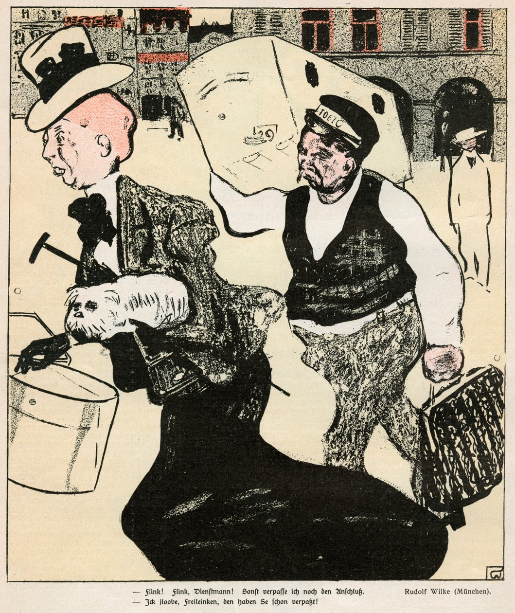 The Lady and the Porter, 1898 by Rudolf Wilke