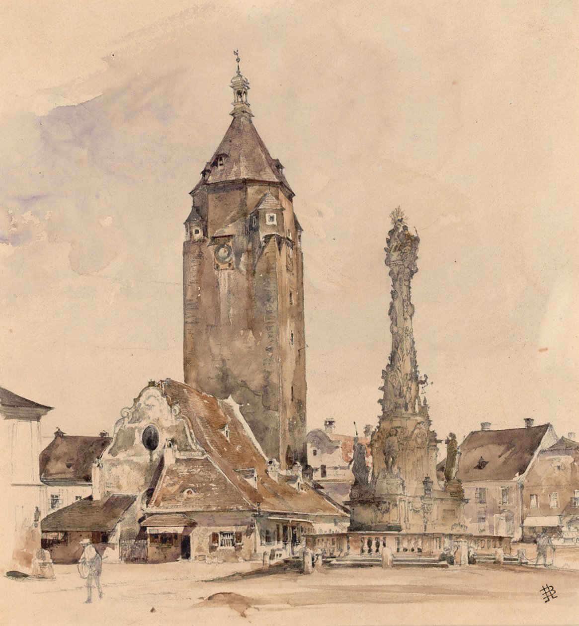 The Old Town Hall of Korneuburg by Rudolf von Alt