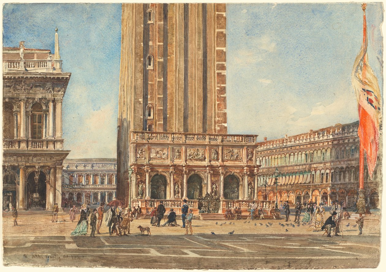The Piazza San Marco by Rudolf von Alt