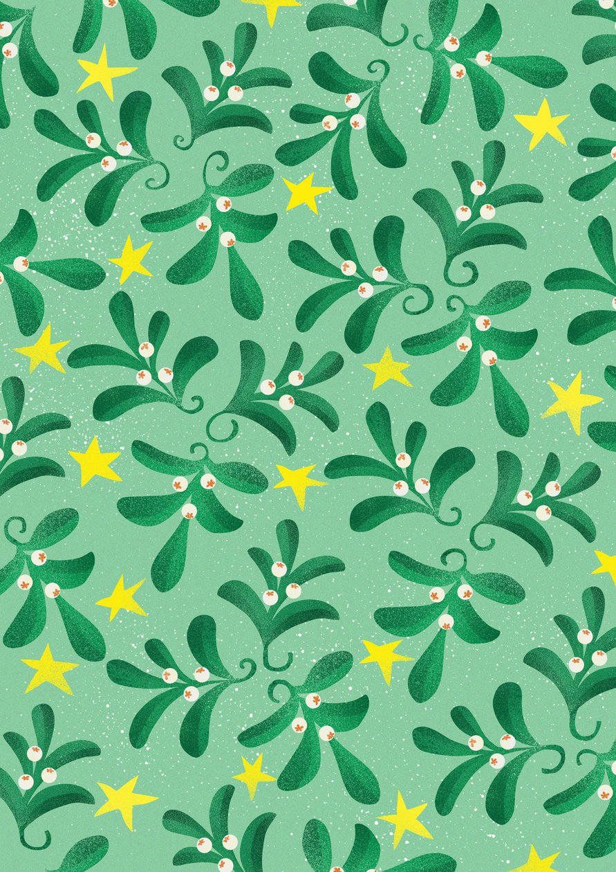 Green Christmas Pattern, 2016 by Runa Anastasiya Rudaya