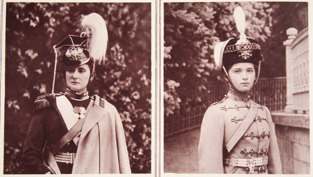 Colonel-in-Chief of Russian Lancers: the Empress of Russia, and Colonel-in-Chief of Russian Hussars: the Grand-Duchess Olga by Russian Photographer
