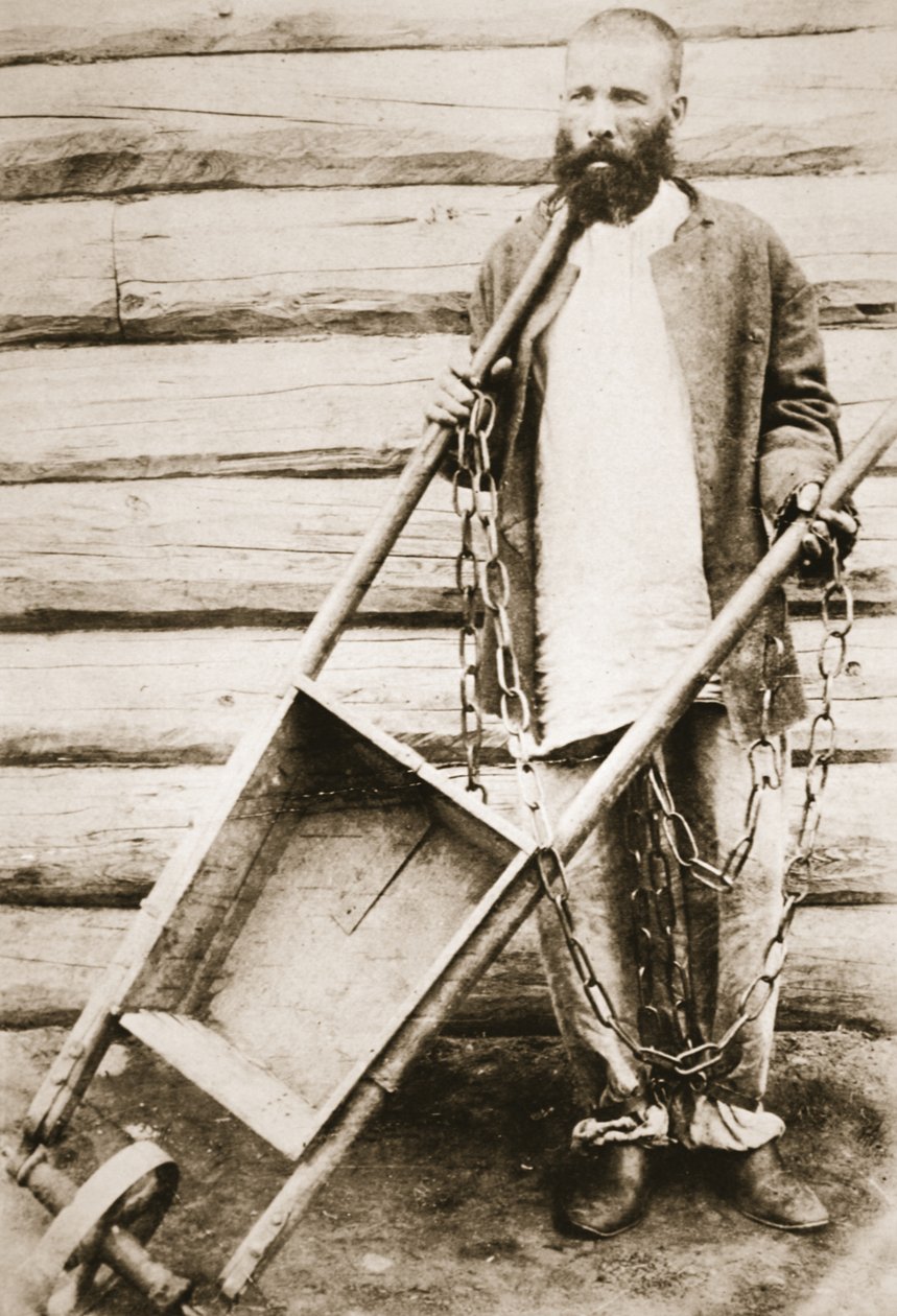 Convict in Siberia, c.1890s by Russian Photographer