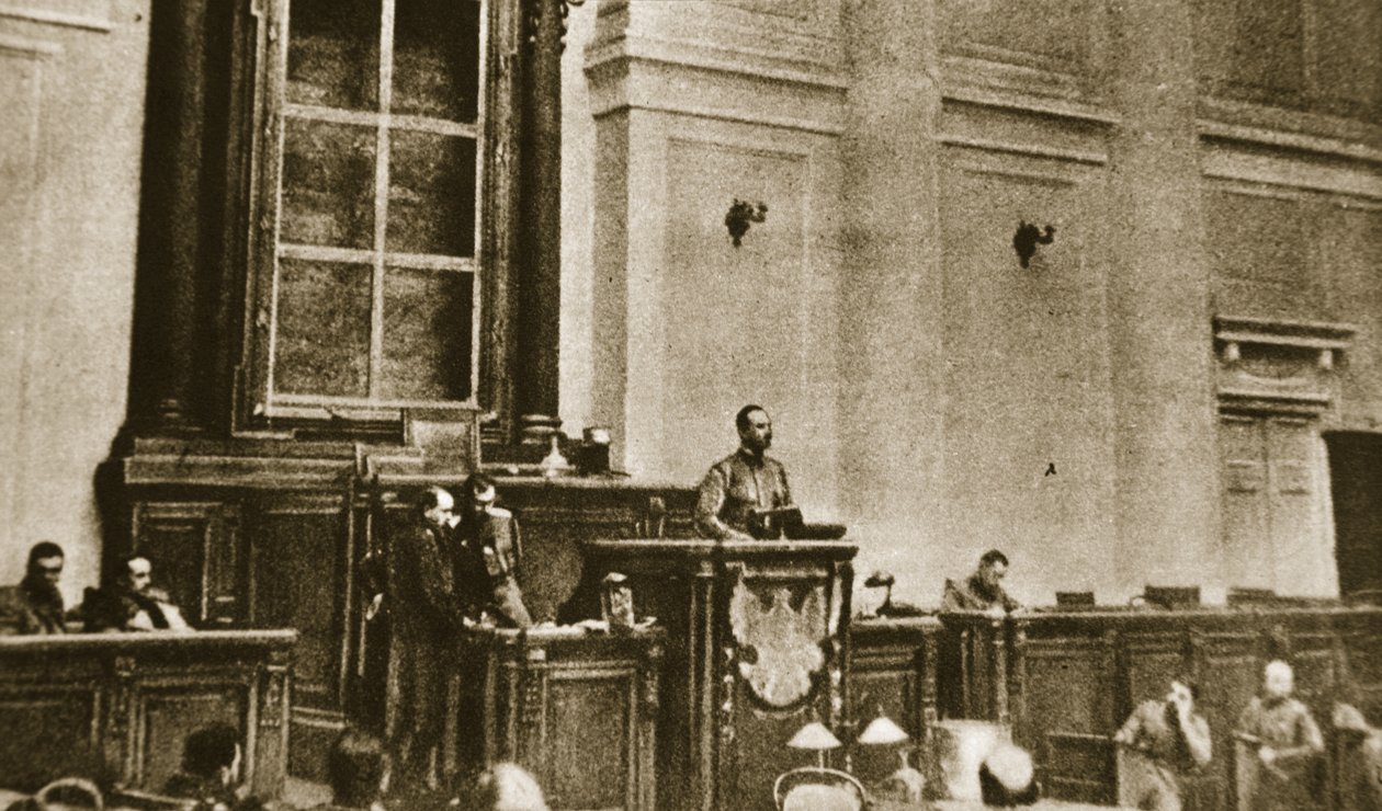 First Session of the Soviet Duma, 1917 by Russian Photographer